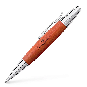 Lapiseira e-motion Chrome&Wood Faber-Castell - Marrom Avermelhado