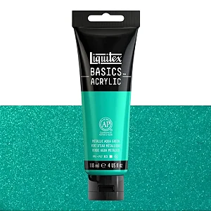 Tinta Acrílica Liquitex Basics 118ml Tom Metálico - Metalic Aqua Green (339)