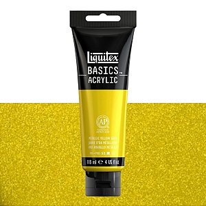 Tinta Acrílica Liquitex Basics 118ml Tom Metálico - Metalic Yellow Gold (343)