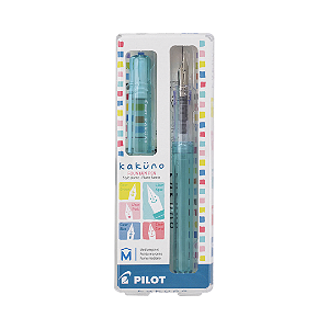 Caneta-Tinteiro PILOT Kakuno Family Ponta/Pena M - Clear Aqua (Verde Água)