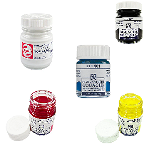 Kit 5x Tinta Guache Talens Extra Fine 16ml - CORES BASICAS