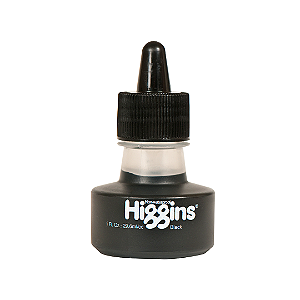 Tinta Pigmentada para Desenho e Caligrafia Higgins 29,6ml - Black No Waterproof (Preto)