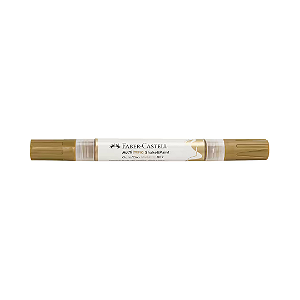 Marcador Multisuperfície MultiMark Ponta dupla 1,0mm e 3,0mm Faber-Castell - Ouro Metálico