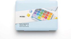 TINTA GUACHE HIMI 24 CORES 30ML+3 PINCEIS ESTOJO AZUL TST98