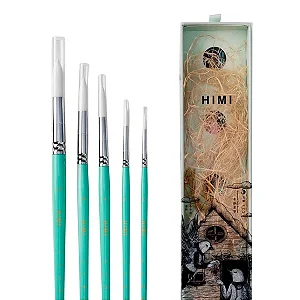 Kit de Pincéis Verde Himi para Guache - 5 Unidades