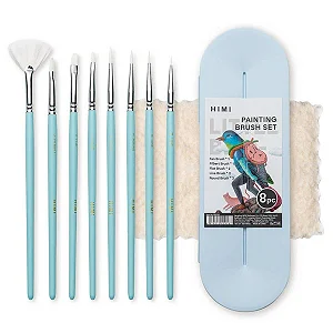 Kit de Pincéis Azul Himi para Guache - 8 Unidades
