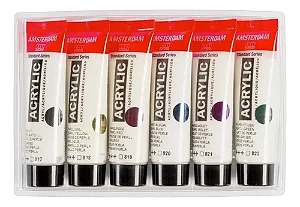 Kit 6x Tintas Acrílicas Pérolado Amsterdam 120 ml