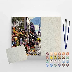 Tela Numerada 40X50cm - Tarde em Paris - Arte Terapia