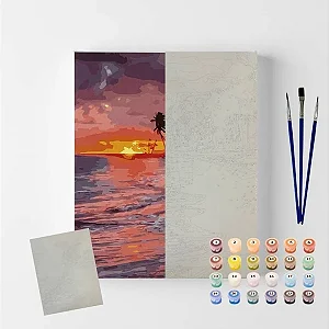 Tela Numerada 40X50cm - Pôr do Sol - Arte Terapia