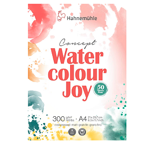 Bloco Aquarela Concept Joy 300 g/m² 50 Folhas Textura Fina - Tamanho A4