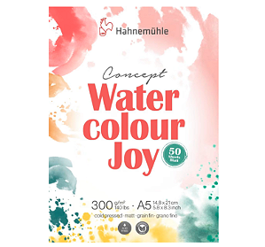 Bloco Aquarela Concept Joy 300 g/m² 50 Folhas Textura Fina - Tamanho A5