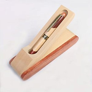 *PEDIDO* Caneta Esferografica Corpo de Madeira com Estojo de Madeira - super macia