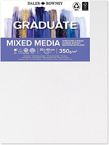 DALER ROWNEY Tela Graduate 30X40cm 350g/m² Mixed Media Canvas para Pintura, Desenho e Técnicas Mistas