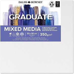 DALER ROWNEY Tela Graduate 30X30cm 350g/m² Mixed Media Canvas para Pintura, Desenho e Técnicas Mistas