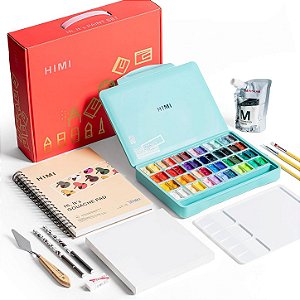 Conjunto Completo Aquarela Himi 24 Cores + 10 Acessórios