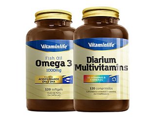 Kit Saúde Diarium 120 comp + Ômega 3 120softgels - Vitaminlife 
