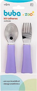 Kit Talheres Bubazoo Lilás Aço Inox - Buba