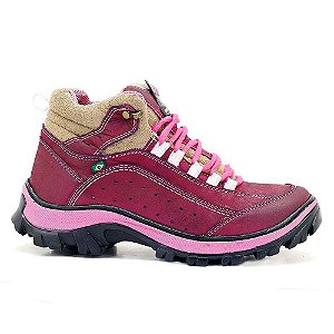Bota Tênis Adventure Feminino Trail Walking 33 Ao 46 900 Bg Creme Com Rosa  no Shoptime