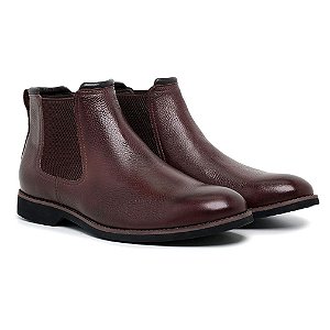 Bota Masculina Chelsea Couro Legítimo Marrom