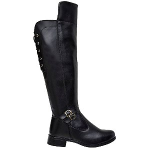 Bota Feminina Over the Knee Cano Alto Preto