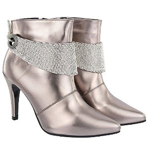 Bota Feminina Cano Curto com Strass