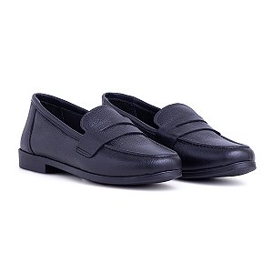 Mocassim Feminino Couro Legítimo Preto