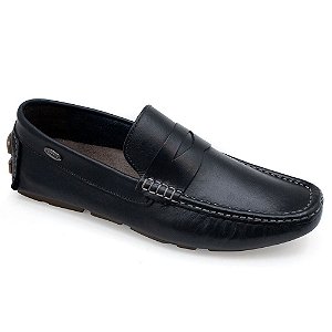 Sapato Masculino Mocassim Drive Sândalo Couro Azul