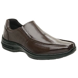 Sapato Masculino Casual Comfort Couro Marrom Torani SLZ