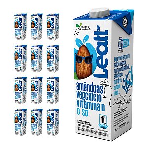 Kit 12 Leites de Amêndoas Leatt 1L sem Açúcar