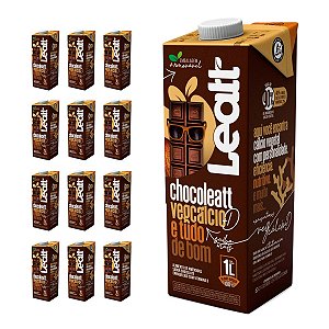 Kit 12 Chocoleatt Leites de Amêndoas com Chocolate Leatt 1L