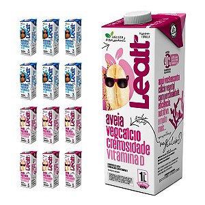Kit Barista 12 Leites Vegetais Leatt 1L: 6 Amêndoas e 6 Aveia