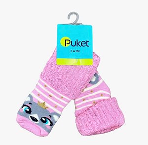 Meia Soquete cano médio - Puket - Tamanho 05 a 08 meses