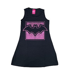 Vestido em malha verão infantil Menina - Mulher Maravilha / Batman