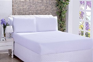 Jogo de Cama Lençol Microfibra Casal 03 Peças Branco