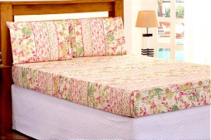Jg Lençol Microfibra p.p. Queen 03 Pçs Estampas Diversas