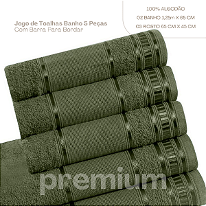 Jogo de toalha de banho 5 peças premium Oliva