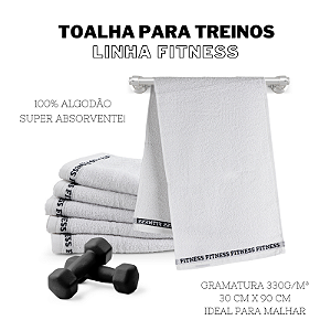 KIT TOALHA FITNESS 6 PEÇAS - Cor:Branco