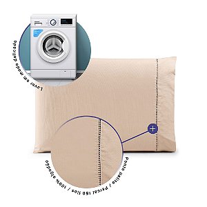 Fronha Avulsa 70cm x 50cm 1 Peça Paris 100% Algodão Percal 150 Fios Cor:Cáqui