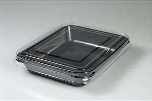 Embalagem bandeja forneável com tampa Galvanotek 1000ml G 201- 15 unidades