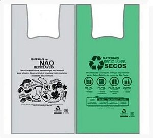 sacola plástica descartável padrão prefeitura de São Paulo 48x55 verde ou cinza - aproximadamente 500 unidades