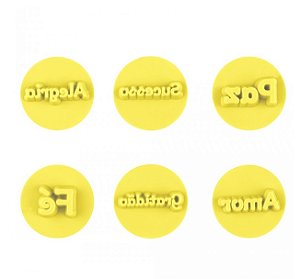 CARIMBOS DESEJOS (2cm) AMARELO - 1 UNIDADE