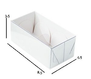 Caixa Para 2 Doces Branca 8,5x4,5x3,5 - 10 Unidades