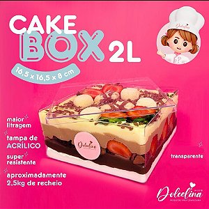 Caixa Acrílica Cake Box 16,5x16,5x8 - 1 Unidade