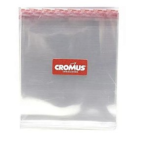 Saco Plástico Adesivado Transparente 8x8+3cm Aba - 50 Unidades