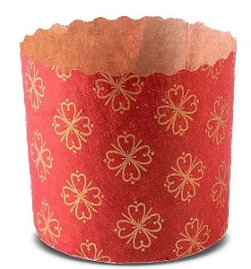 Forma Forneável de Panetone 100g Vermelha - 10 Unidades