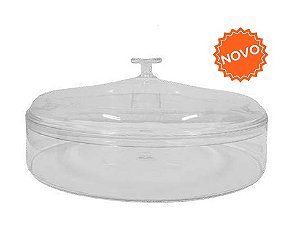 Forma Acrílica Redonda com Tampa Acrílica 1.100ml - 1 Unidade
