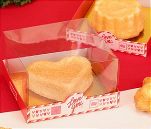 Embalagem Bentô Cake com Base Laminada Love You - 1 Unidade
