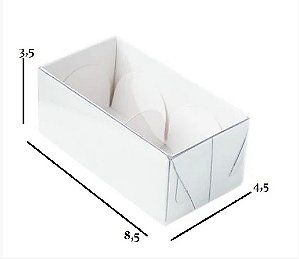 Caixa Para 2 Doces Branca 8,5x4,5x3,5 - 10 Unidades