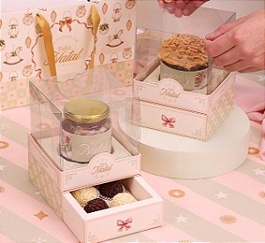 Caixa com Gaveta para Mini Panetone e 4 Doces Graça - 1 Unidade