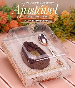 Caixa Para Ovo de Colher Ajustável Tampa Termoformada 250g - 350g - 500g ACOLHER - 1 Unidade